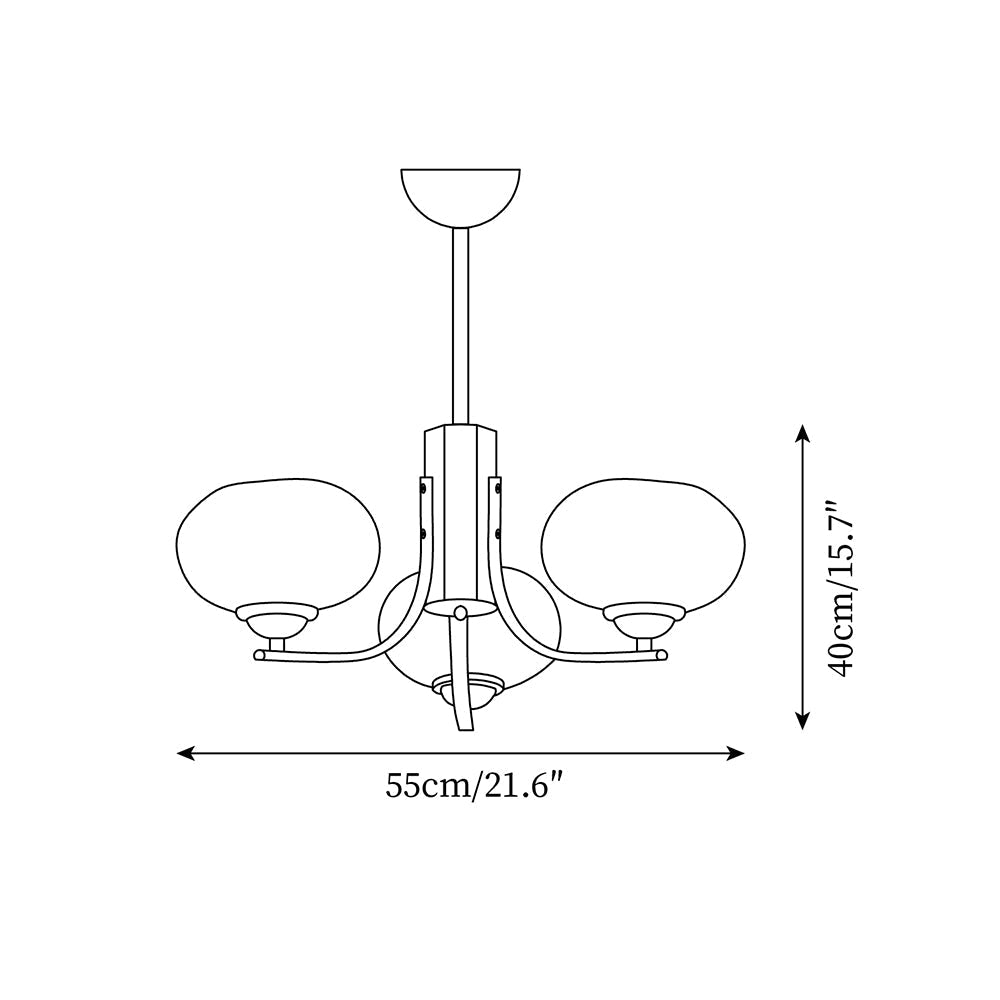 Vira 6-Kronleuchter mit bernsteinfarbenem Milchglas in Kugelform