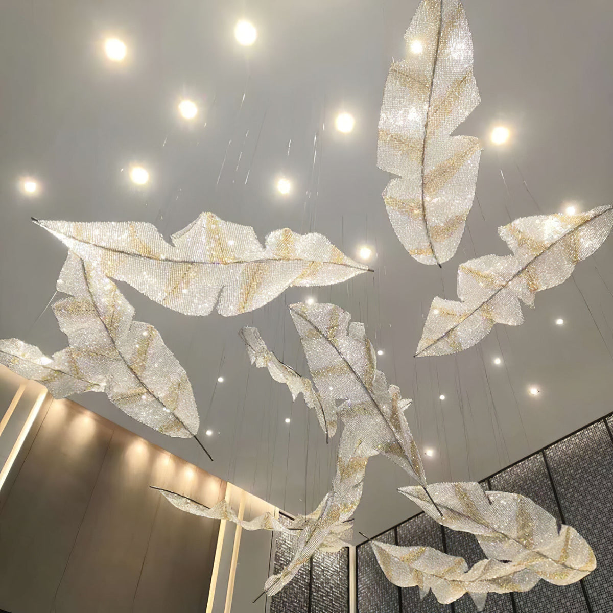 Velinine Kronleuchter Individual Kreativität Fallende Blätter Glas