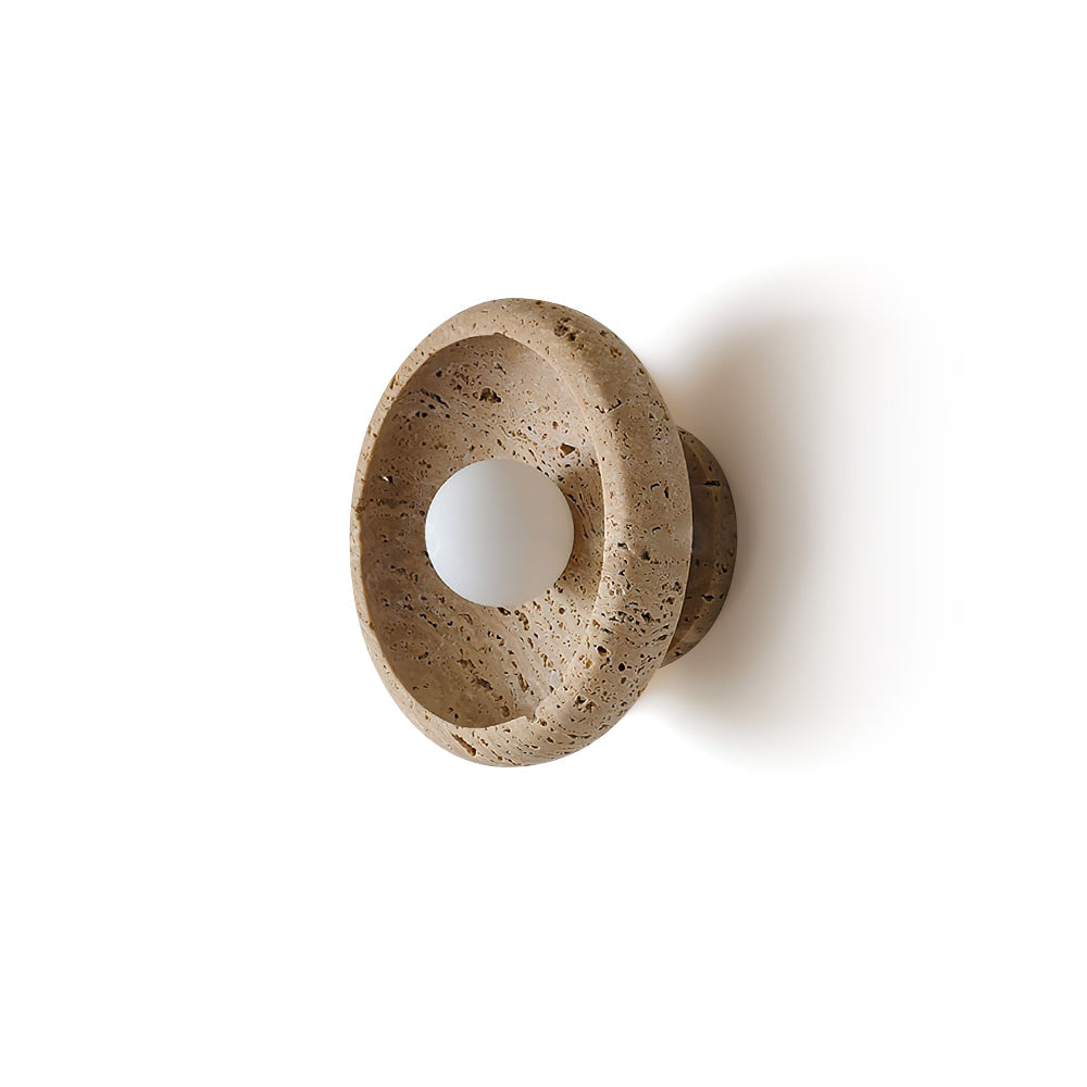 Neptune Travertine-Wandleuchte ringförmig