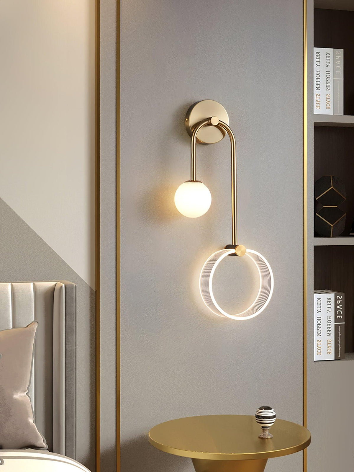 Warren zeitgenössische minimalistische LED-Wandleuchte aus Messing