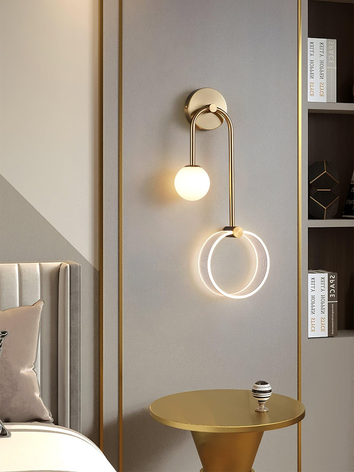 Warren zeitgenössische minimalistische LED-Wandleuchte aus Messing