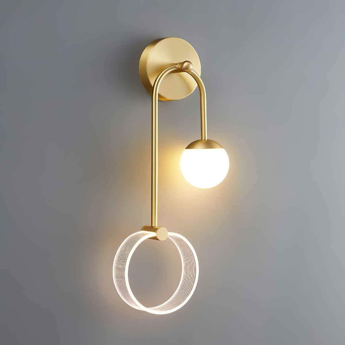 Warren zeitgenössische minimalistische LED-Wandleuchte aus Messing
