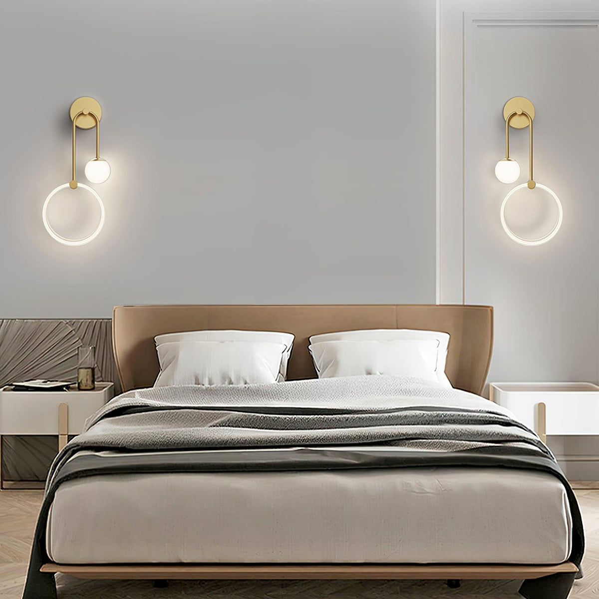 Warren zeitgenössische minimalistische LED-Wandleuchte aus Messing