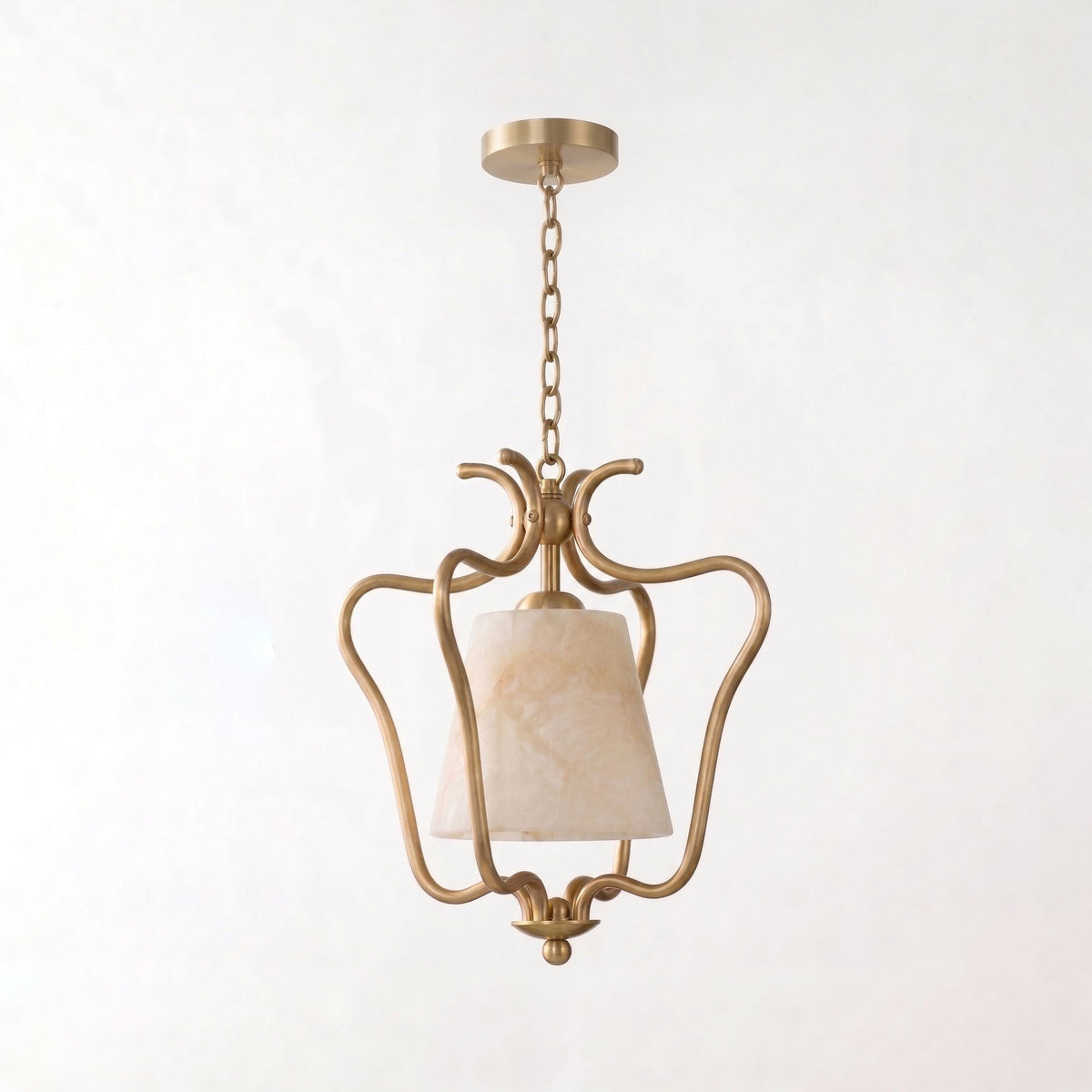 Pembermere Alabaster Laternen-Pendelleuchte