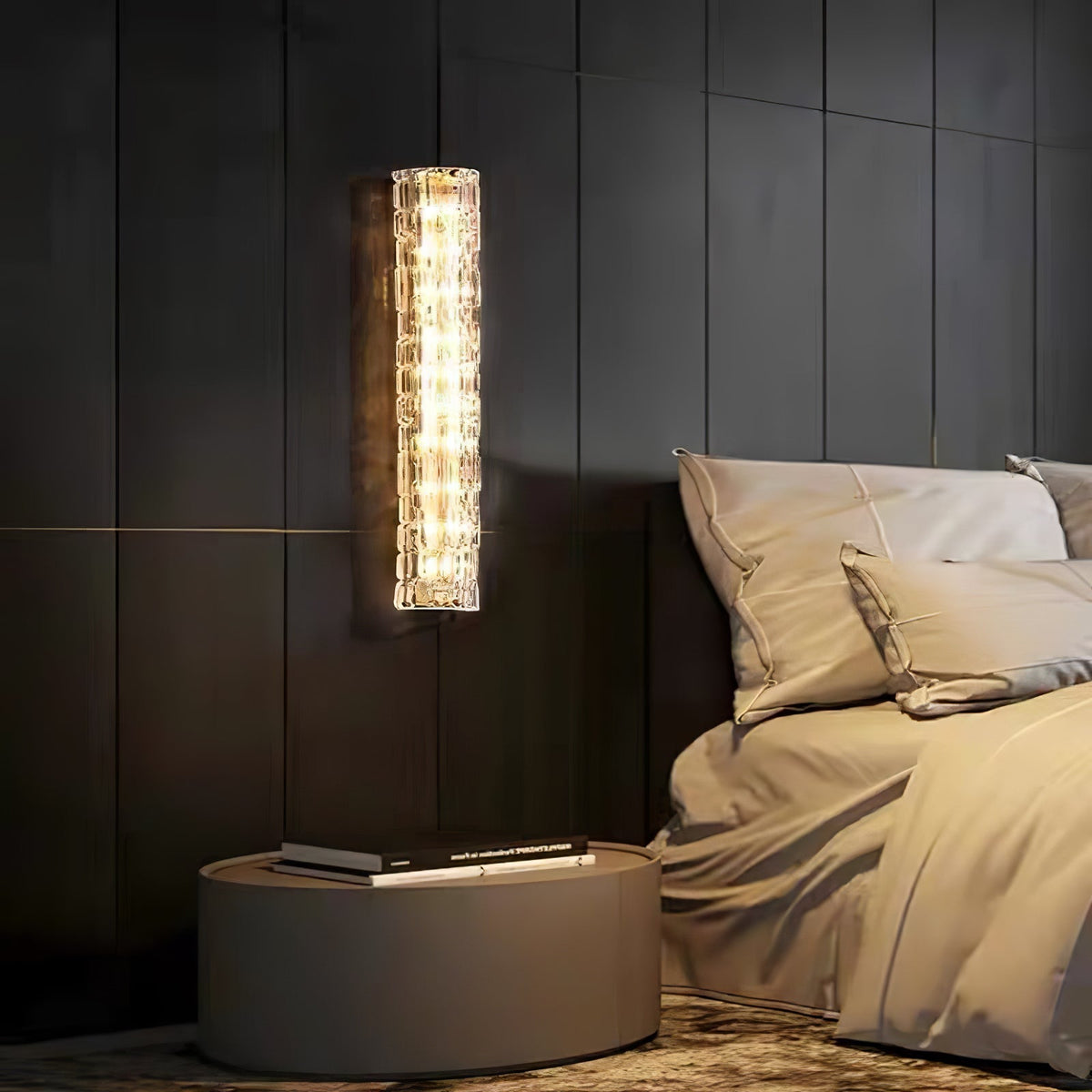 Bexley Messing-Glas Glam-Wandleuchte für Wohnzimmer | Cielum