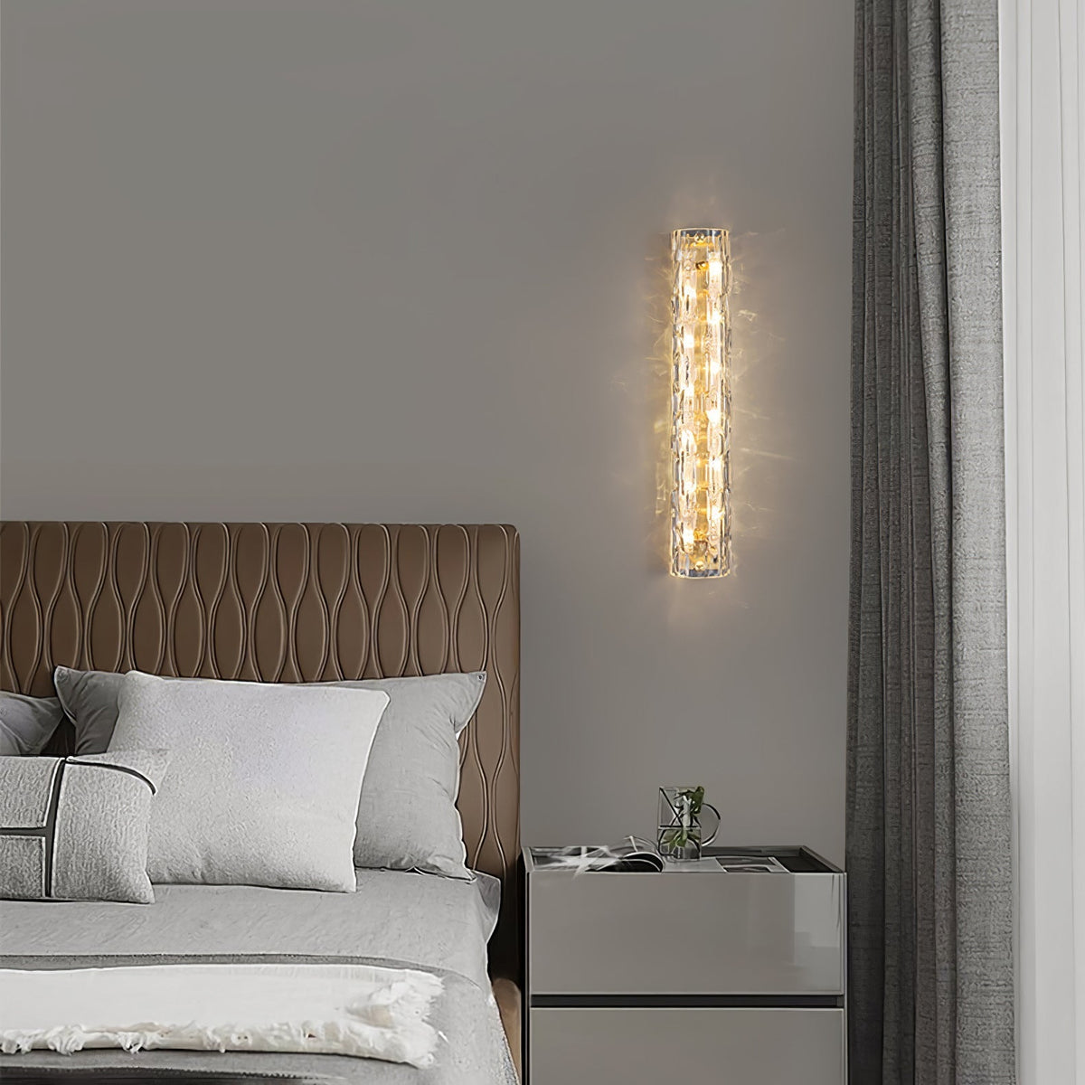 Bexley Messing-Glas Glam-Wandleuchte für Wohnzimmer | Cielum