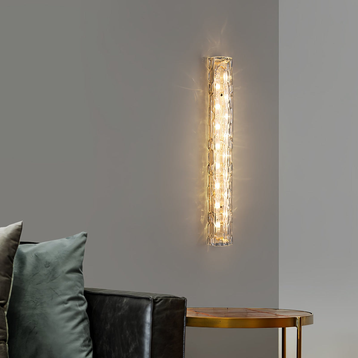 Bexley Messing-Glas Glam-Wandleuchte für Wohnzimmer | Cielum