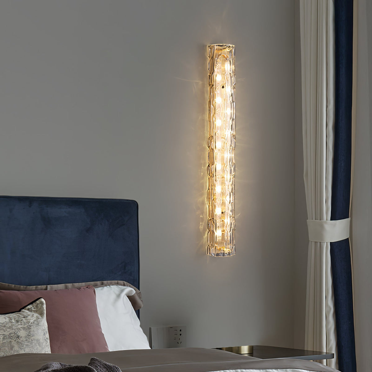 Bexley Messing-Glas Glam-Wandleuchte für Wohnzimmer | Cielum