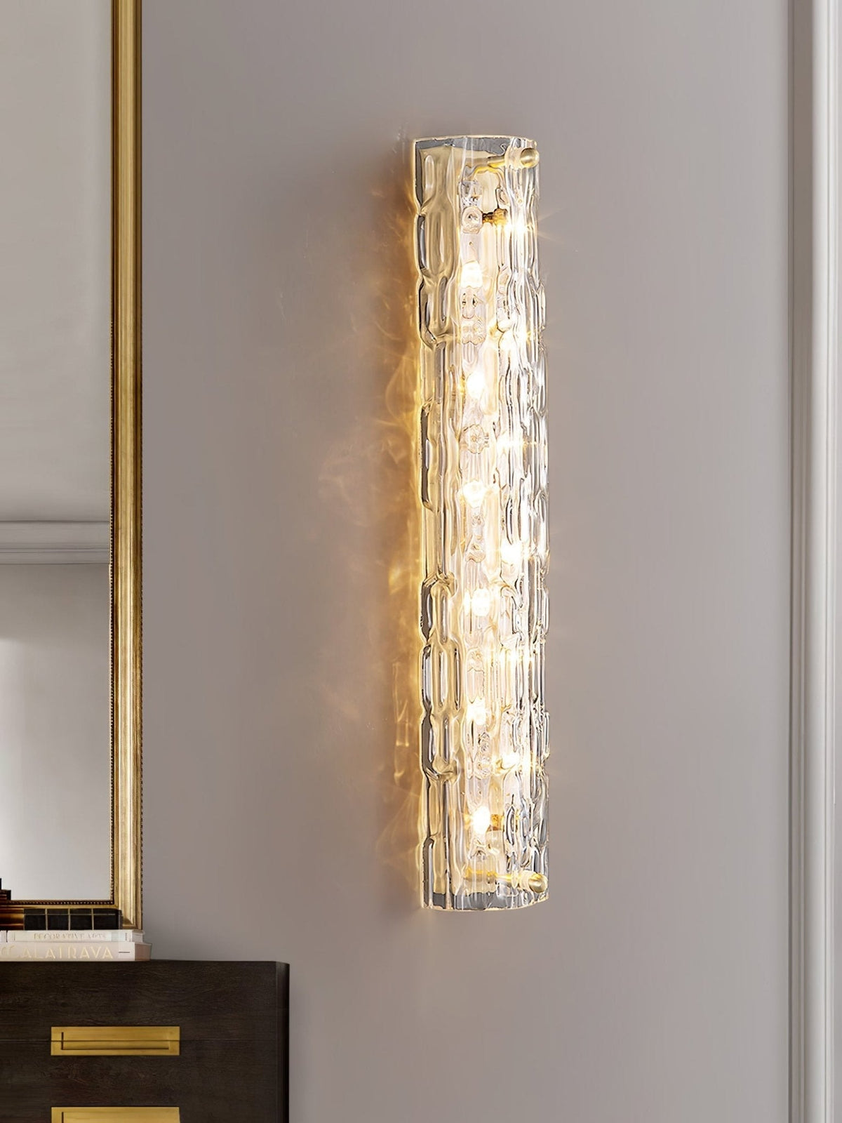 Bexley Messing-Glas Glam-Wandleuchte für Wohnzimmer | Cielum