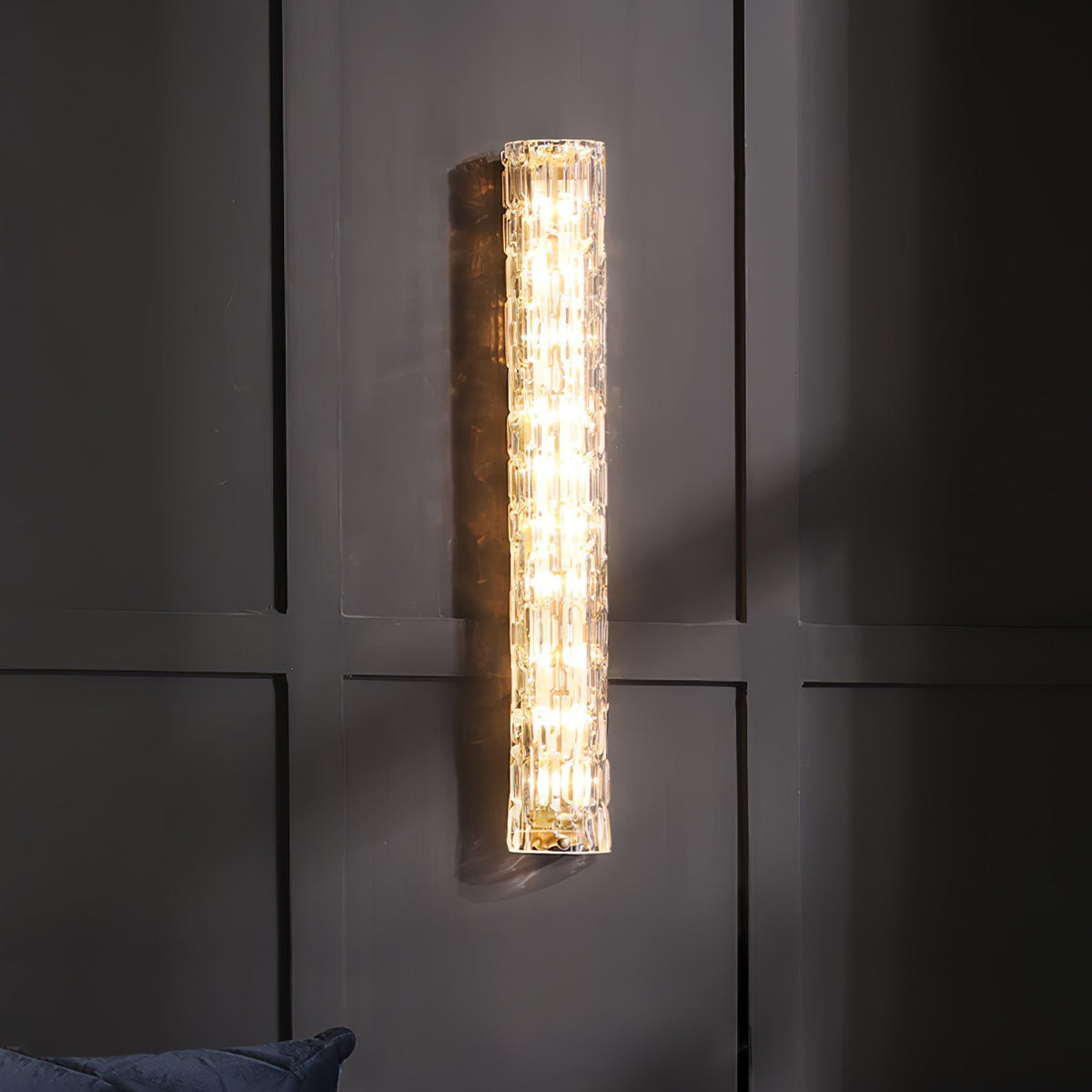 Bexley Messing-Glas Glam-Wandleuchte für Wohnzimmer | Cielum