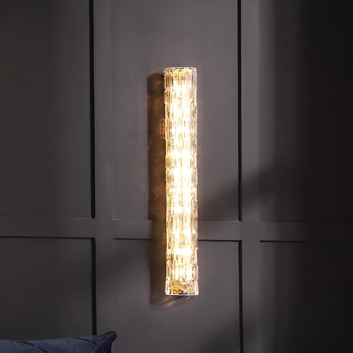 Bexley Messing-Glas Glam-Wandleuchte für Wohnzimmer | Cielum