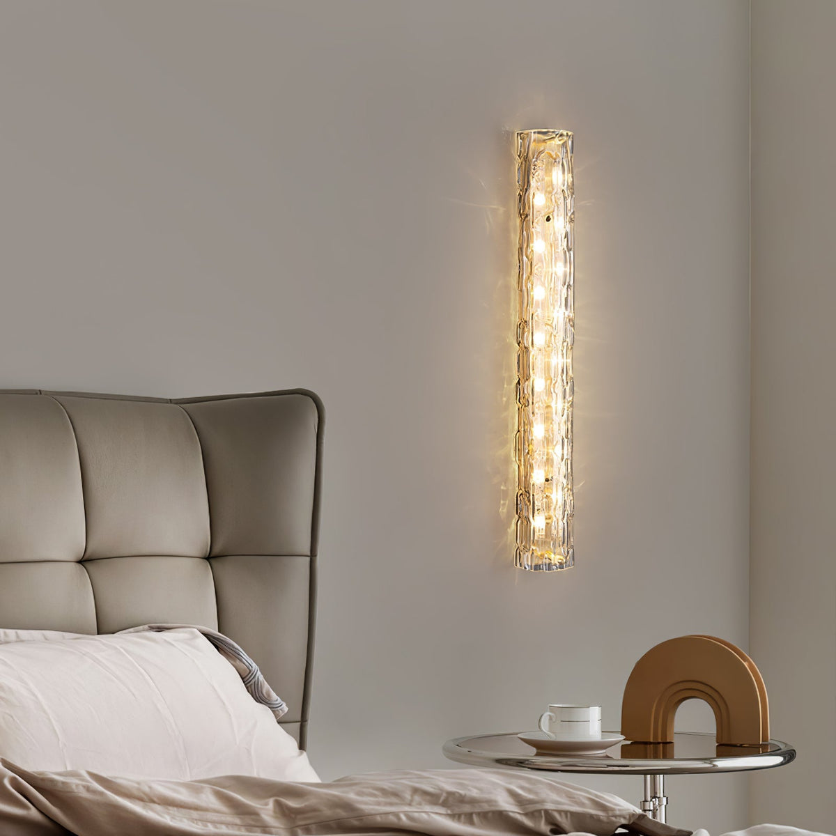 Bexley Messing-Glas Glam-Wandleuchte für Wohnzimmer | Cielum
