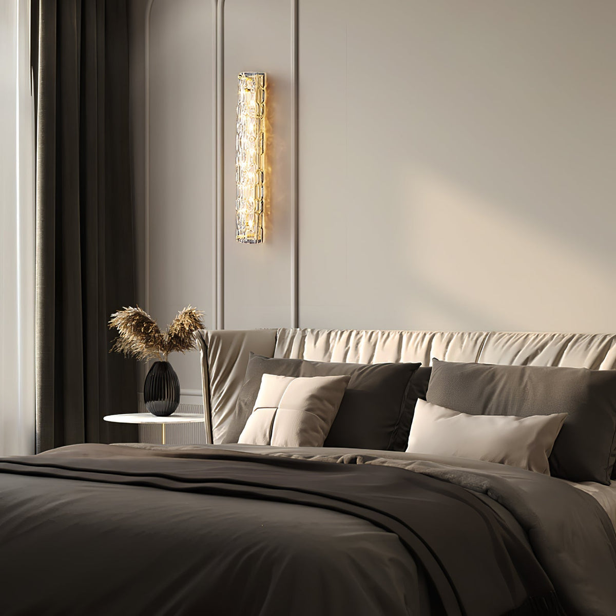 Bexley Messing-Glas Glam-Wandleuchte für Wohnzimmer | Cielum