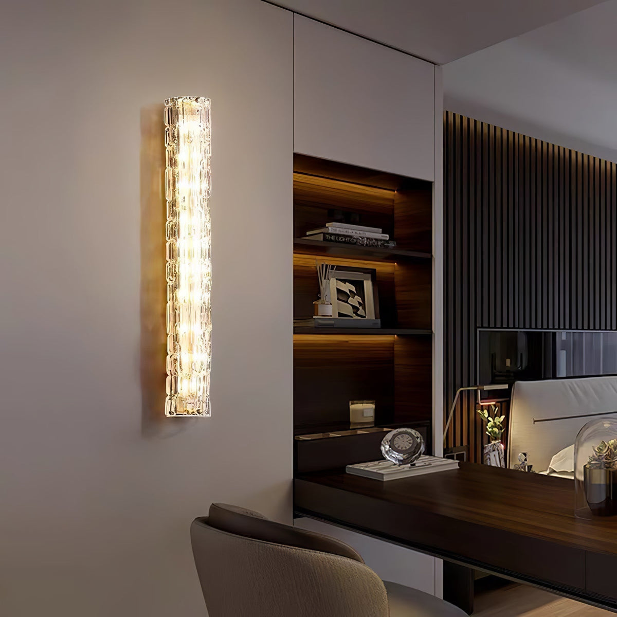 Bexley Messing-Glas Glam-Wandleuchte für Wohnzimmer | Cielum