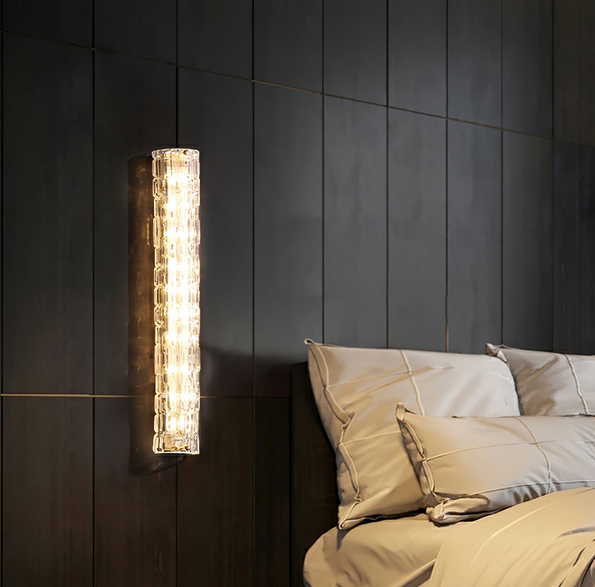Bexley Messing-Glas Glam-Wandleuchte für Wohnzimmer | Cielum