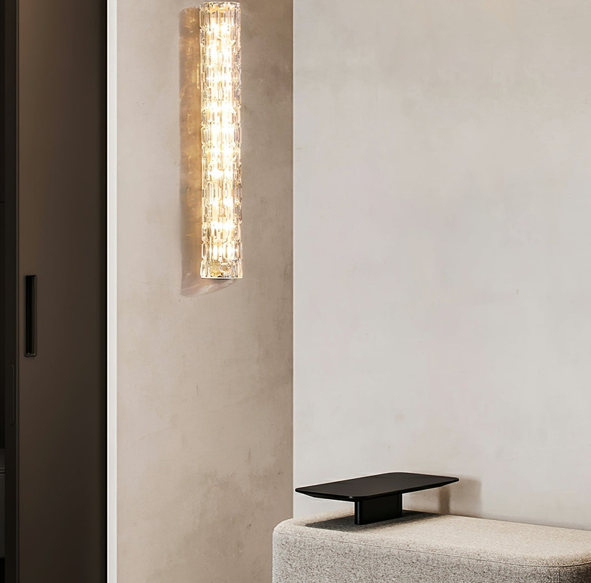 Bexley Messing-Glas Glam-Wandleuchte für Wohnzimmer | Cielum