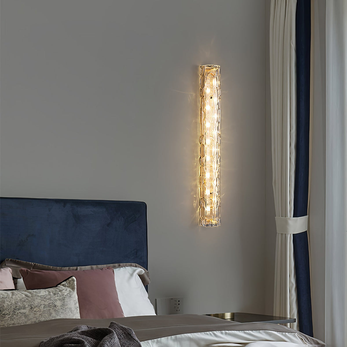 Bexley Messing-Glas Glam-Wandleuchte für Wohnzimmer | Cielum