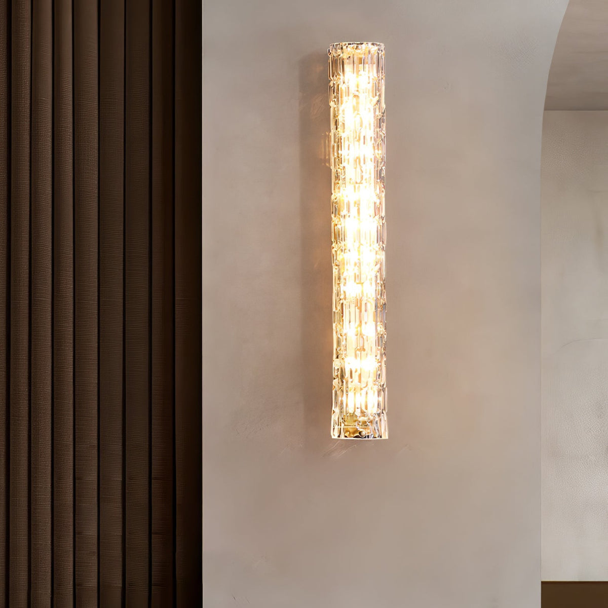 Bexley Messing-Glas Glam-Wandleuchte für Wohnzimmer | Cielum