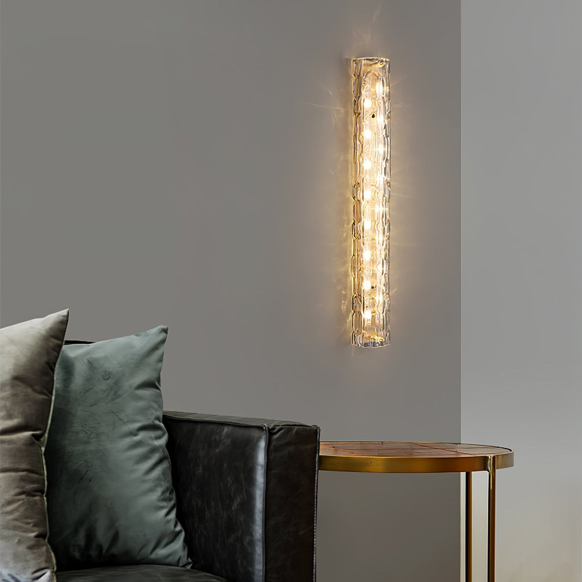 Bexley Messing-Glas Glam-Wandleuchte für Wohnzimmer | Cielum