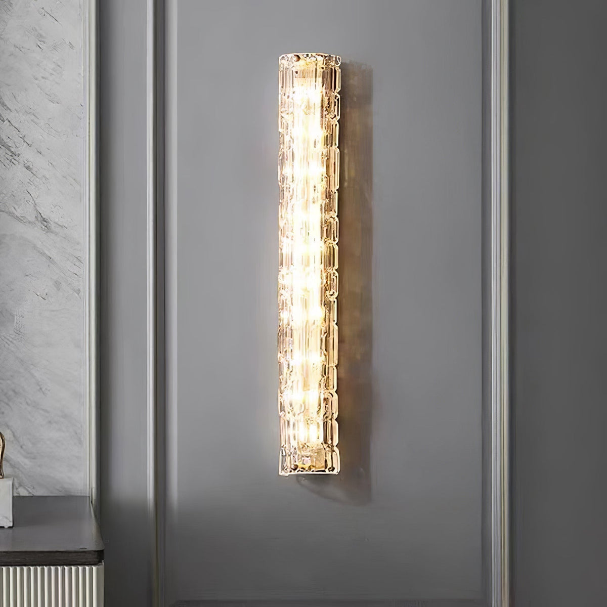 Bexley Messing-Glas Glam-Wandleuchte für Wohnzimmer | Cielum