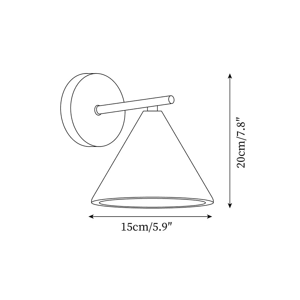 Tavero moderne Wandleuchte mit Kegel-Lampenschirm