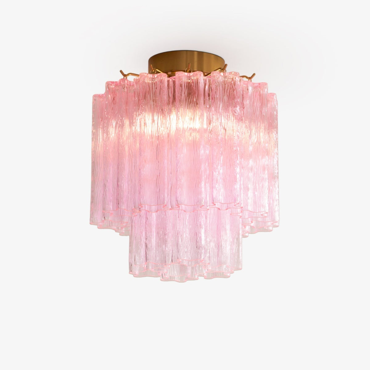 Eiriel Deckenleuchte Rosa Murano-Glas gestuft modern flach
