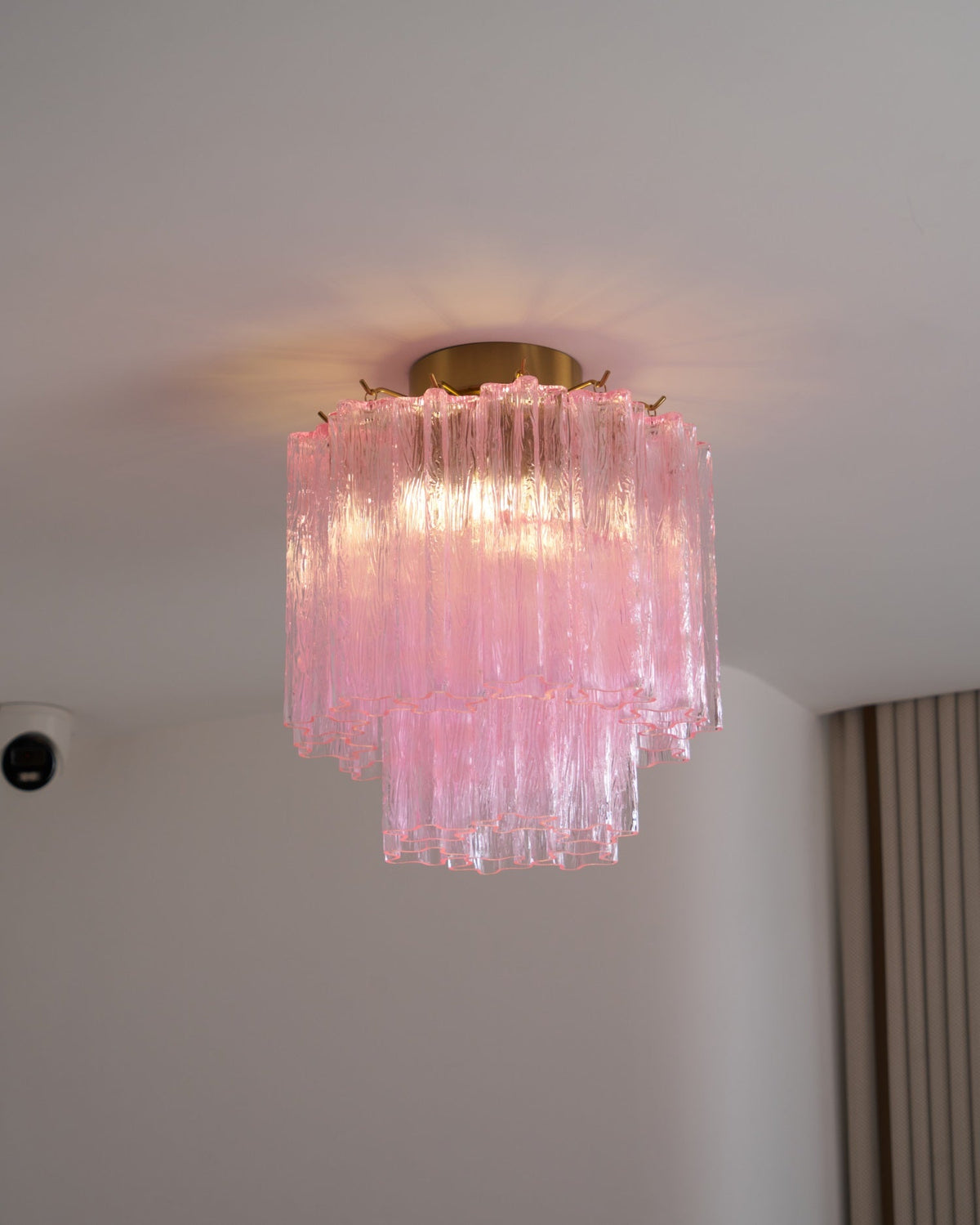 Eiriel Deckenleuchte Rosa Murano-Glas gestuft modern flach