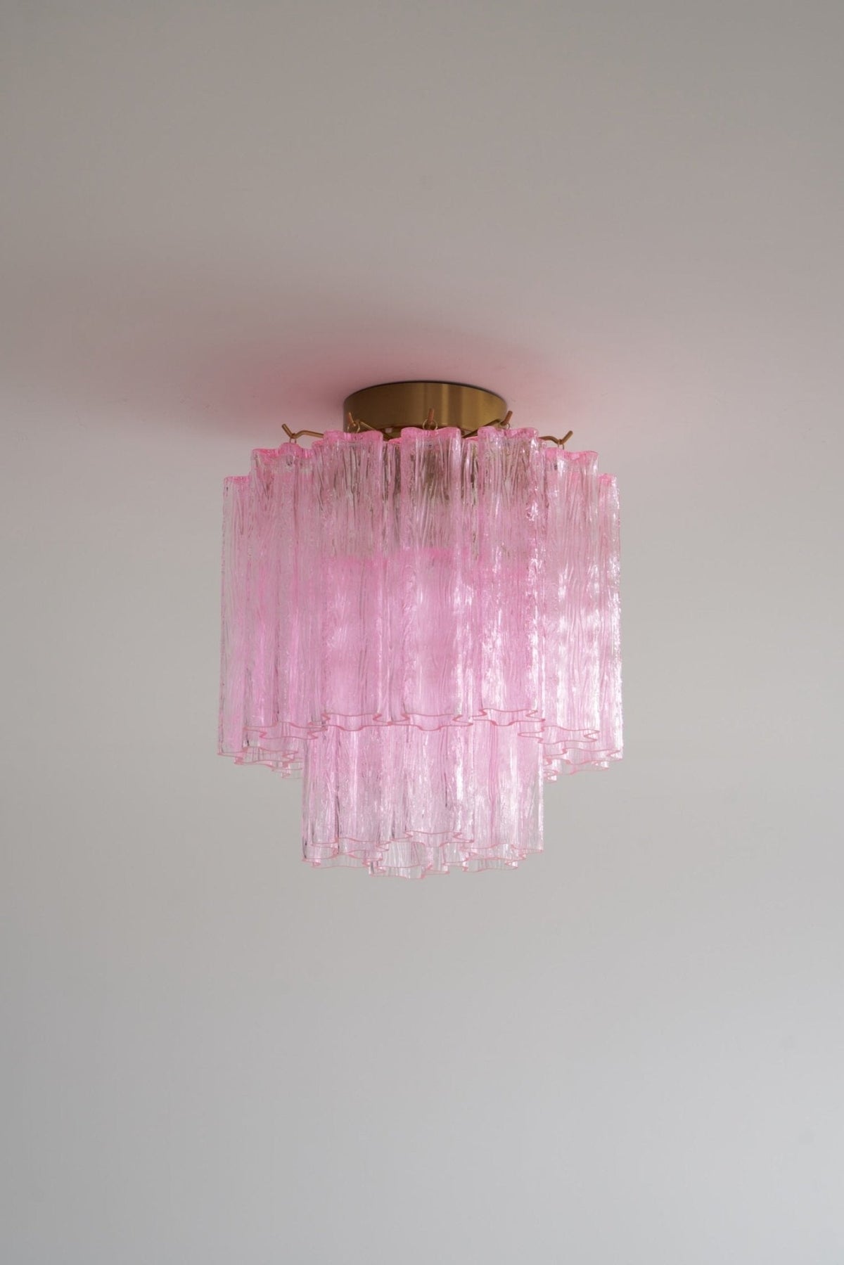 Eiriel Deckenleuchte Rosa Murano-Glas gestuft modern flach