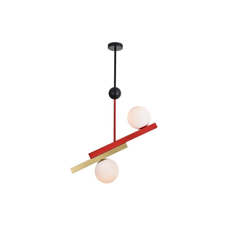 Veveny Pendelleuchte Doppelkugel Linear Balken Geometrisch