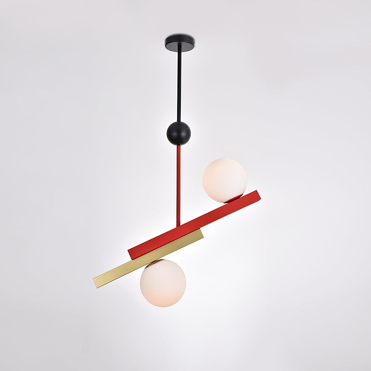 Veveny Pendelleuchte Doppelkugel Linear Balken Geometrisch