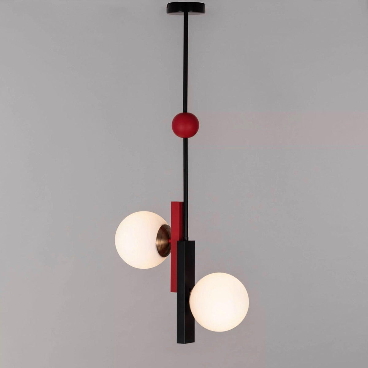 Veveny Pendelleuchte Doppelkugel Linear Balken Geometrisch