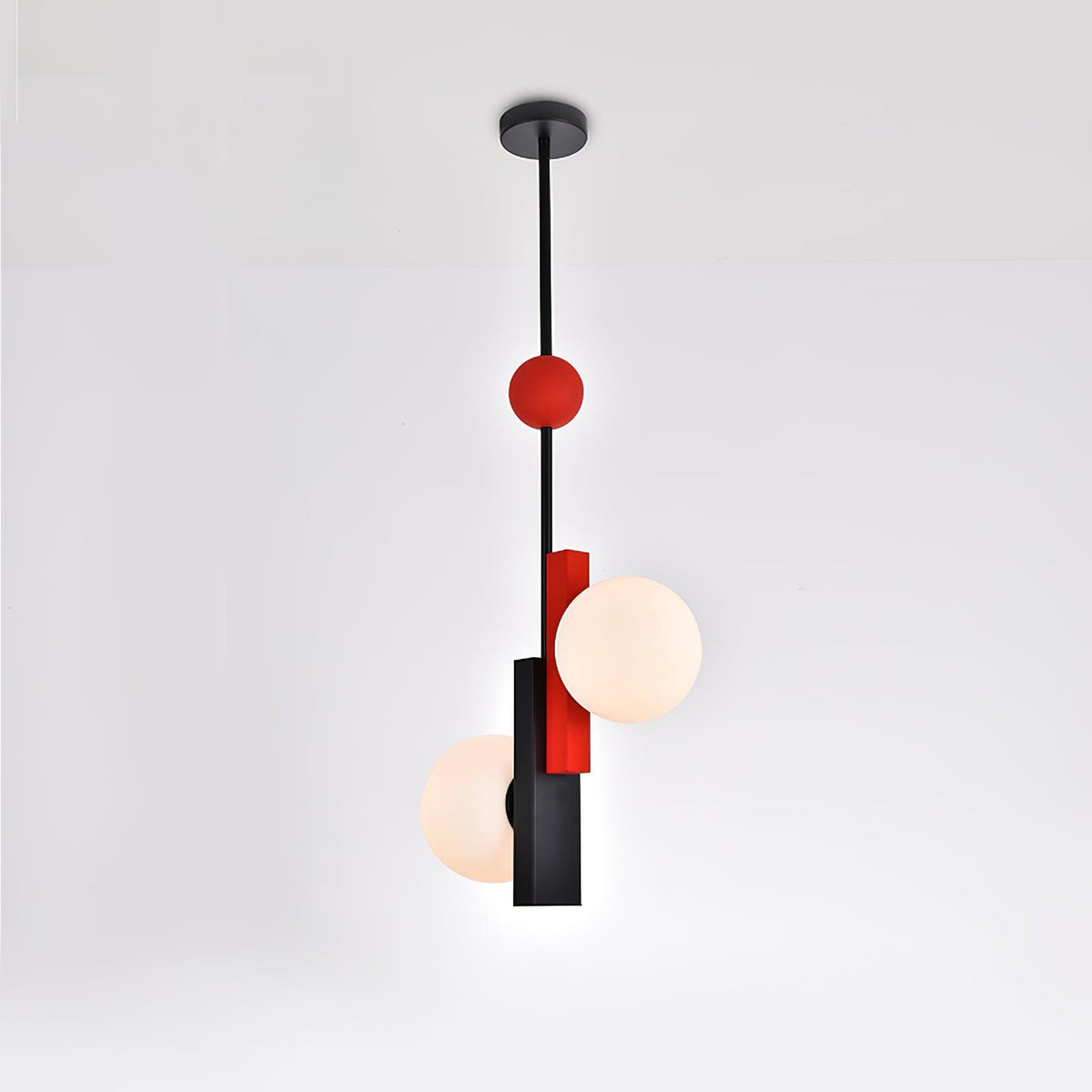 Veveny Pendelleuchte Doppelkugel Linear Balken Geometrisch