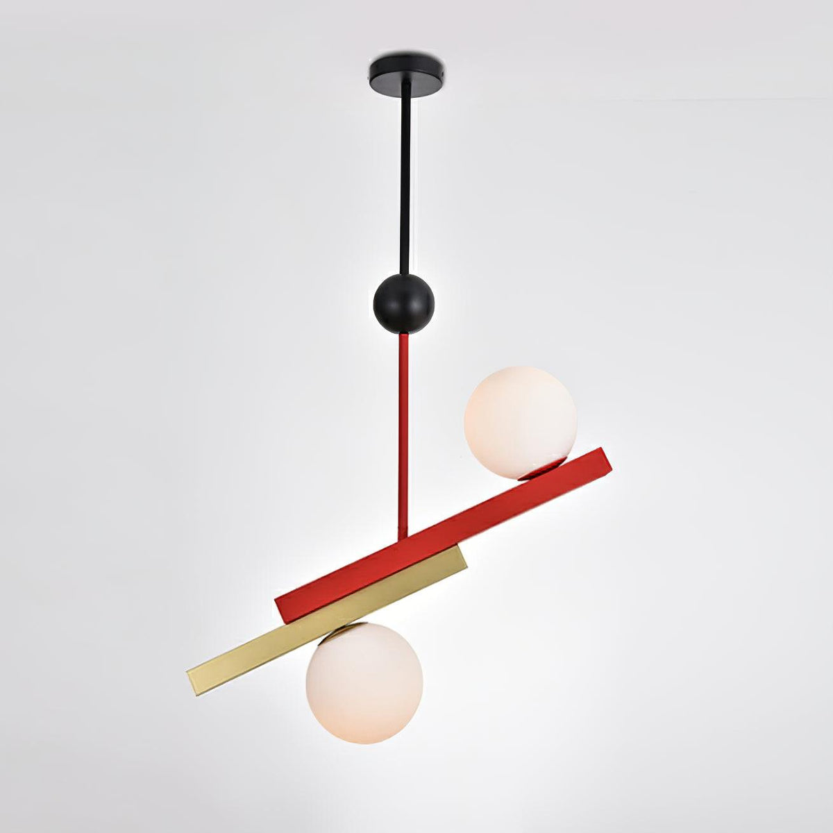 Veveny Pendelleuchte Doppelkugel Linear Balken Geometrisch