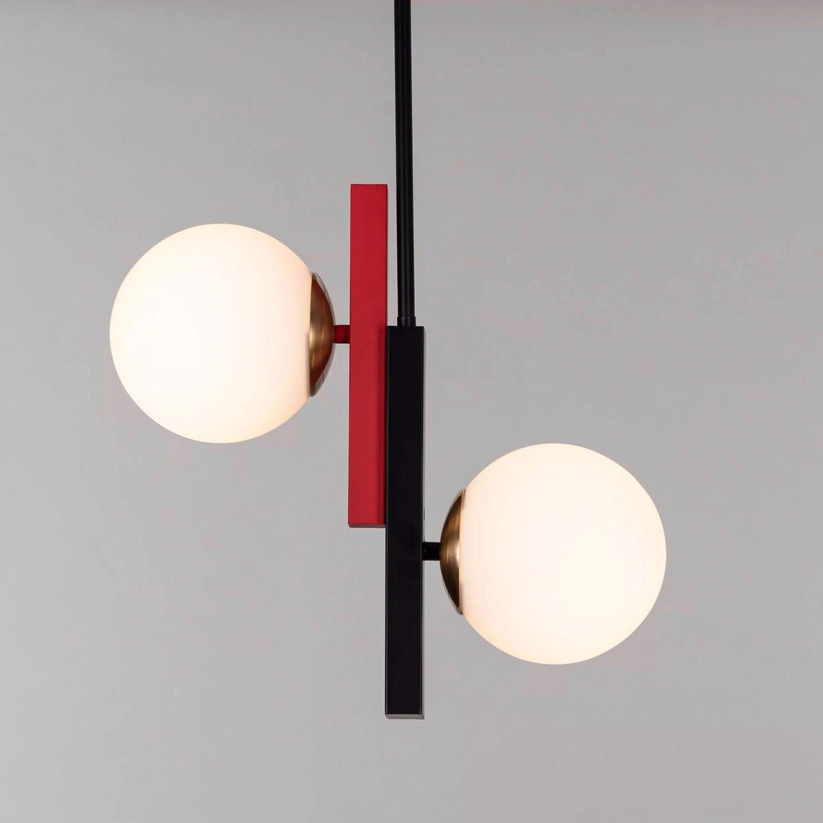 Veveny Pendelleuchte Doppelkugel Linear Balken Geometrisch