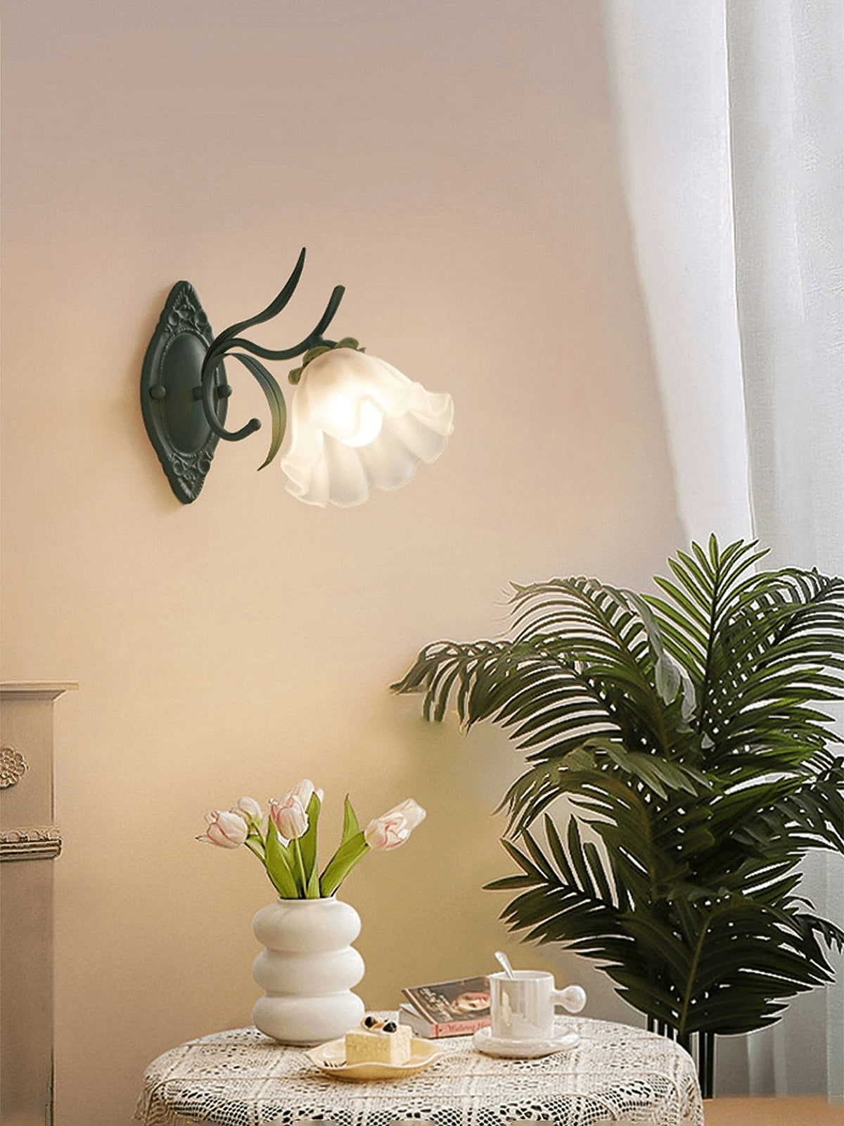 Oly Premium zeitgenössische Kunst-Wandleuchte aus flarem Glas