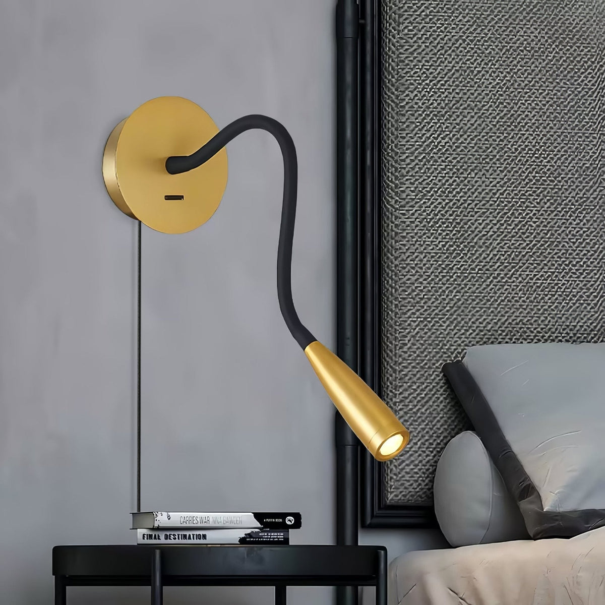Rivanelle zeitgenössische minimalistische Wandleuchte mit Stecker