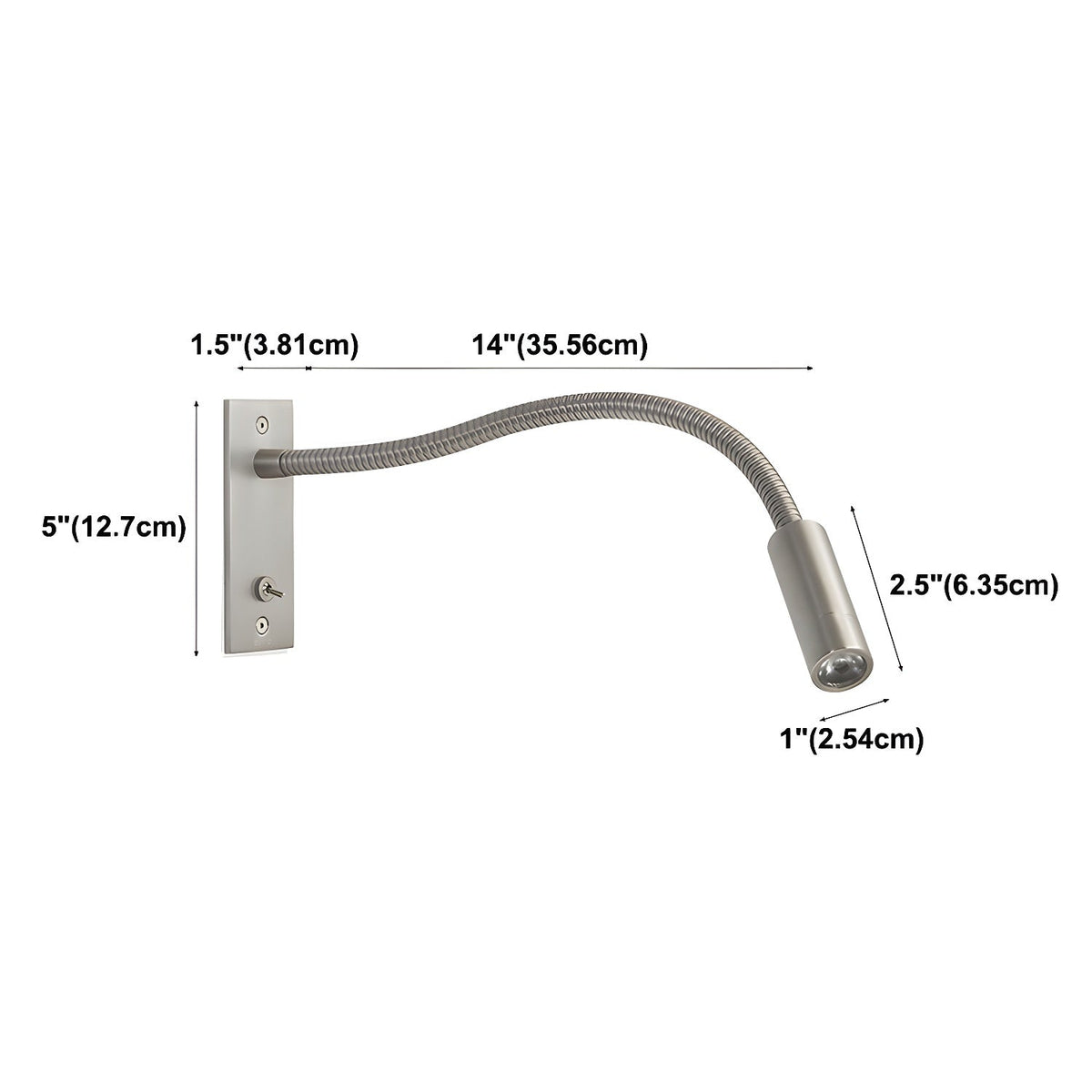 Flame Flexible Gooseneck-Wandleuchte