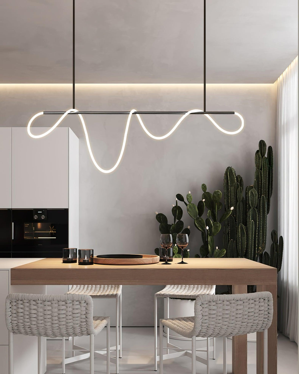 Vocor Kronleuchter flexibler Silikonbogen modern elegant