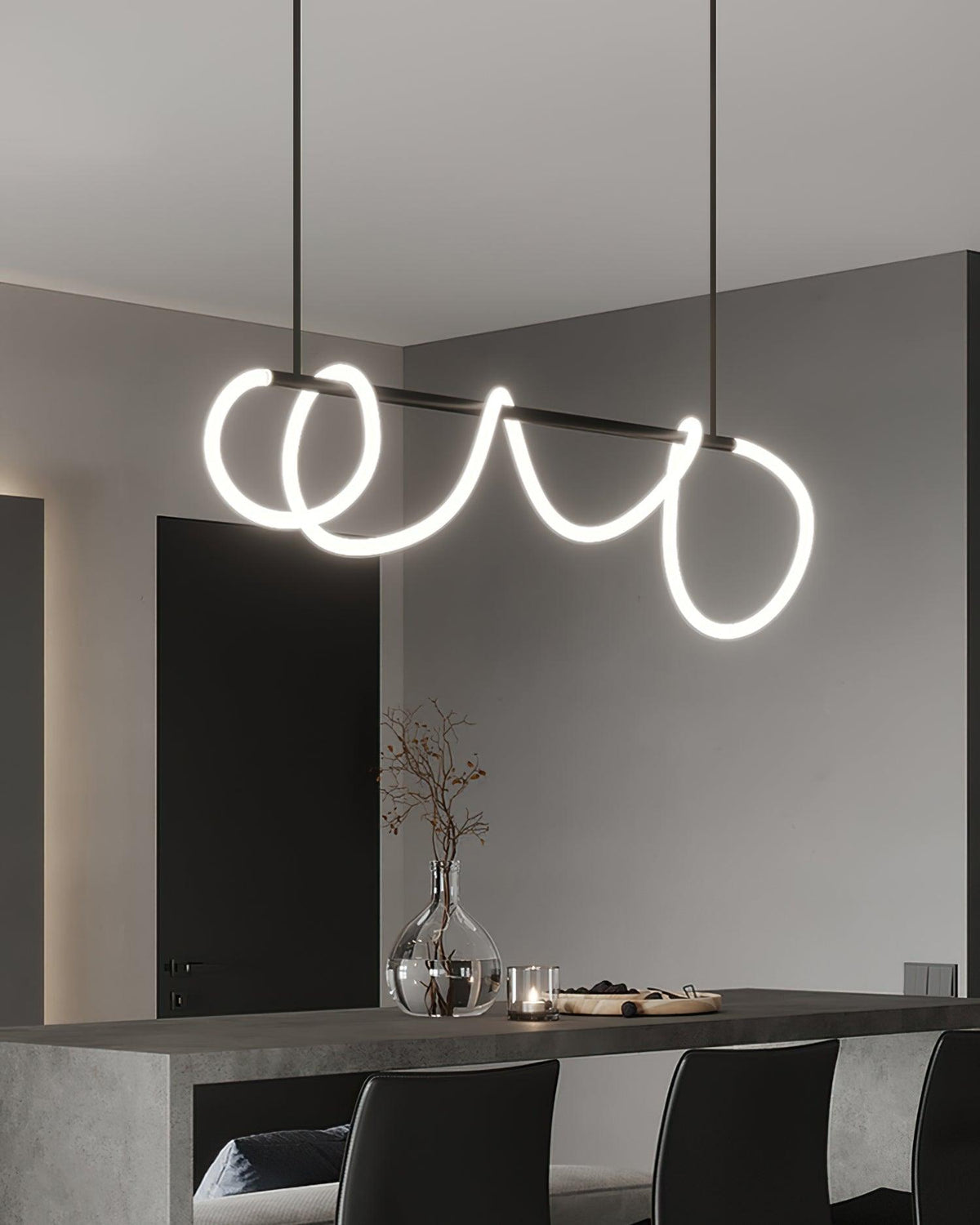 Vocor Kronleuchter flexibler Silikonbogen modern elegant