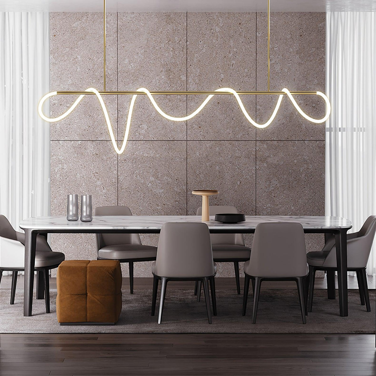 Vocor Kronleuchter flexibler Silikonbogen modern elegant