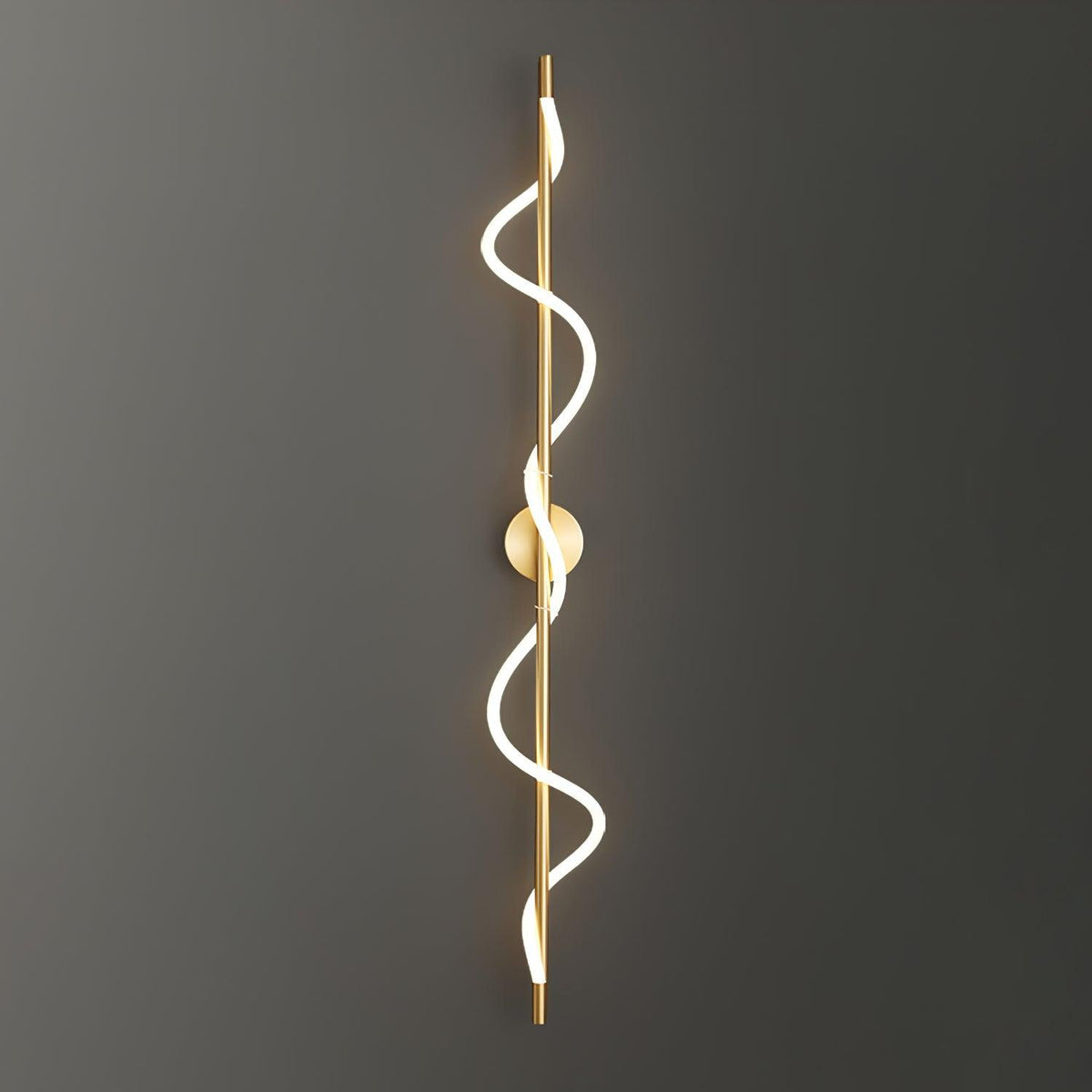 Nivelo skulpturale Wandleuchte aus Messing und Silikon