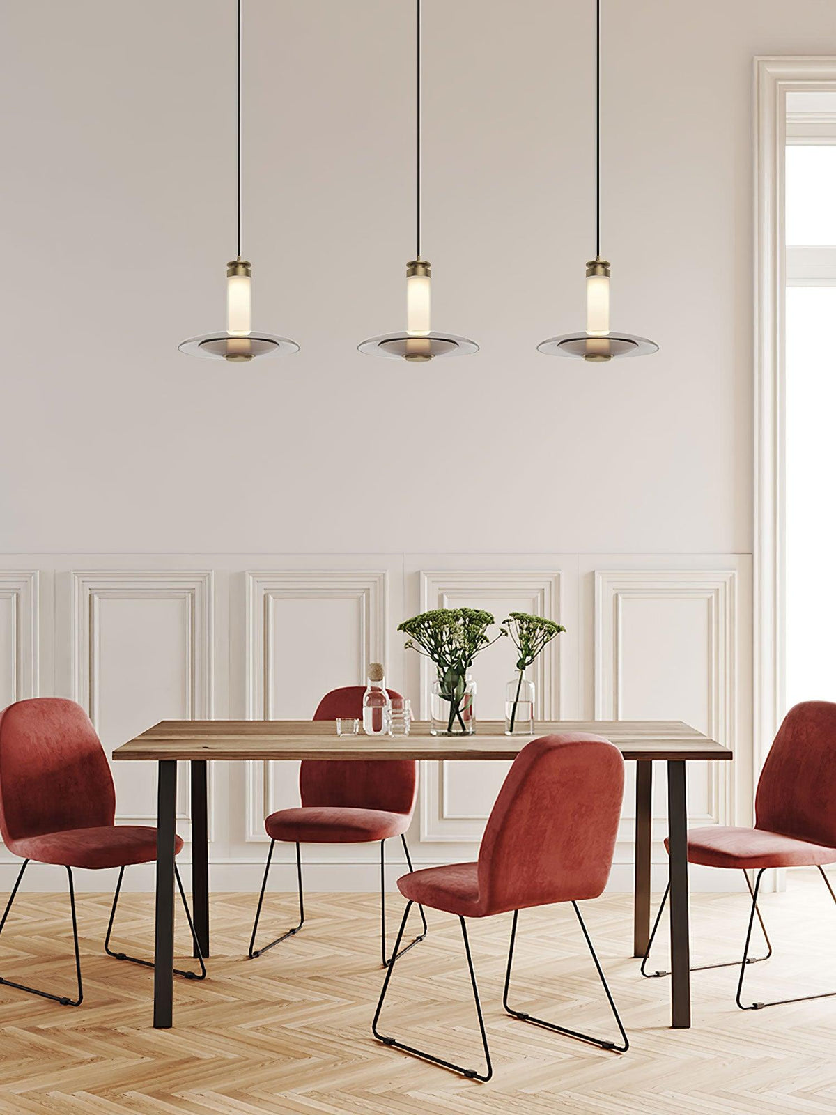 Borian Pendelleuchte aus Glas futuristisch für Wohnzimmer | Cielum