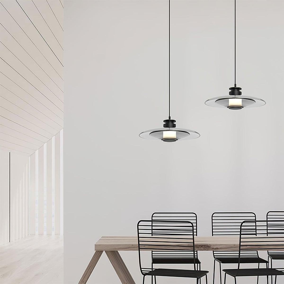 Borian Pendelleuchte aus Glas futuristisch für Wohnzimmer | Cielum