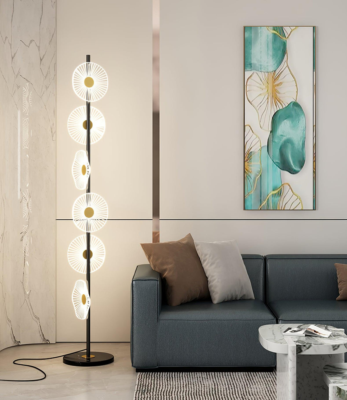 Petaira Luxe Marmor-Stehleuchte