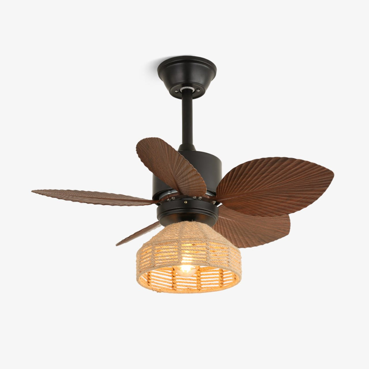 Rivora tropischer Rattan-Deckenventilator mit Beleuchtung