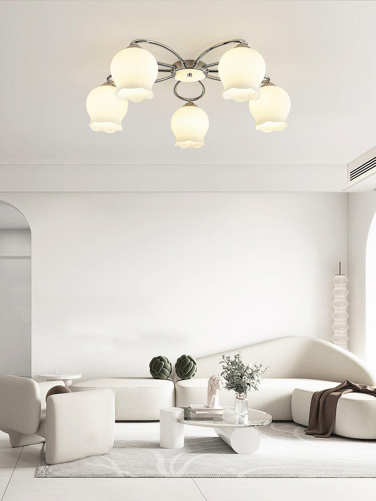 Oldore Premium Elegance Floral-Glas-Deckenleuchte