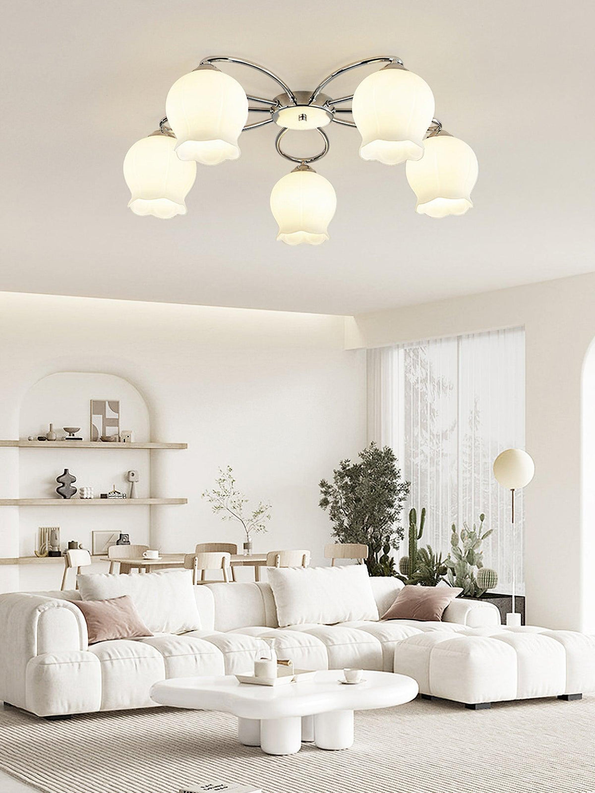 Oldore Premium Elegance Floral-Glas-Deckenleuchte