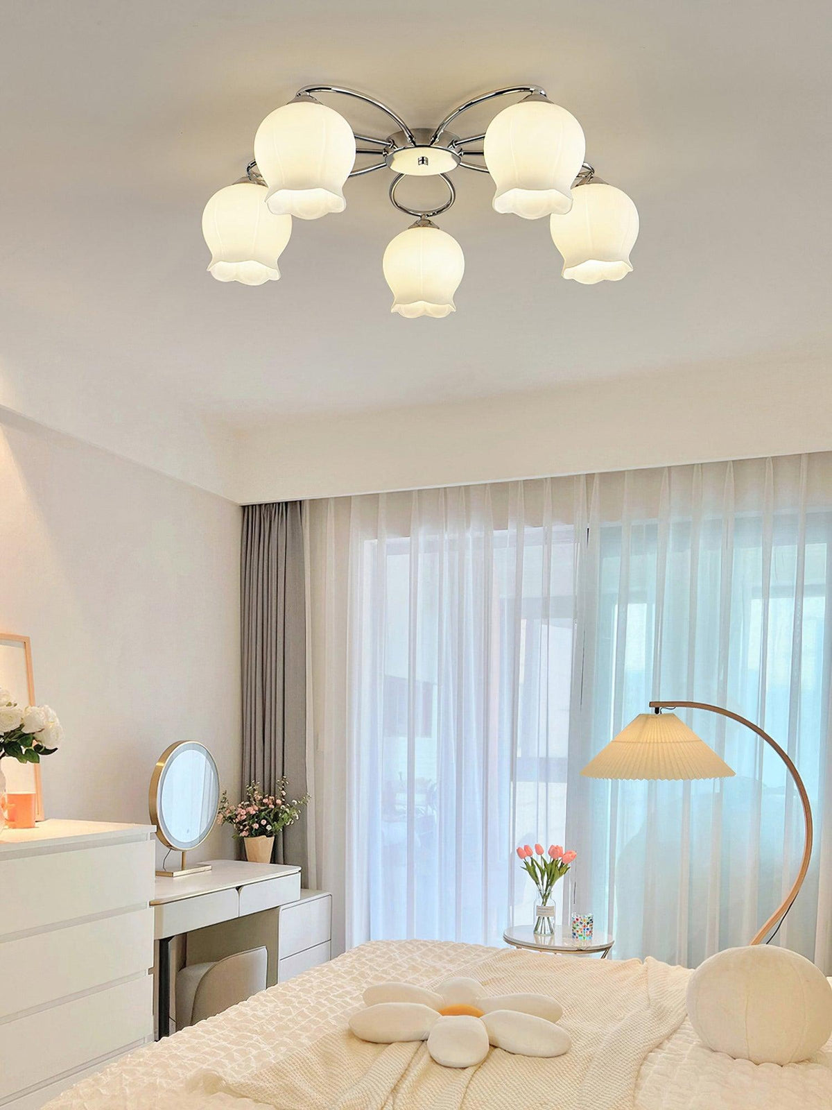 Oldore Premium Elegance Floral-Glas-Deckenleuchte