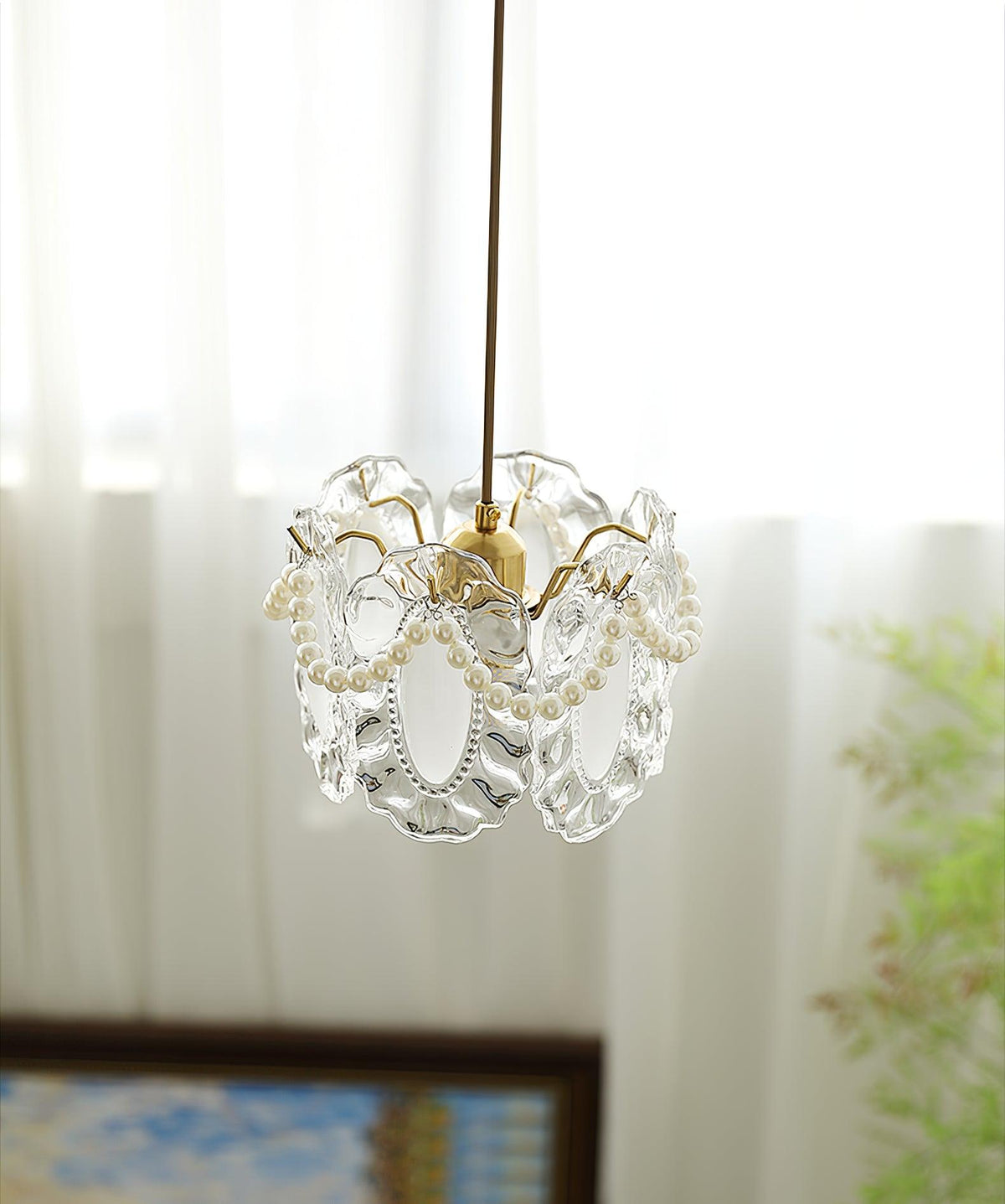 Velinette Pendelleuchte aus Glas im Glam-Industrial-Stil