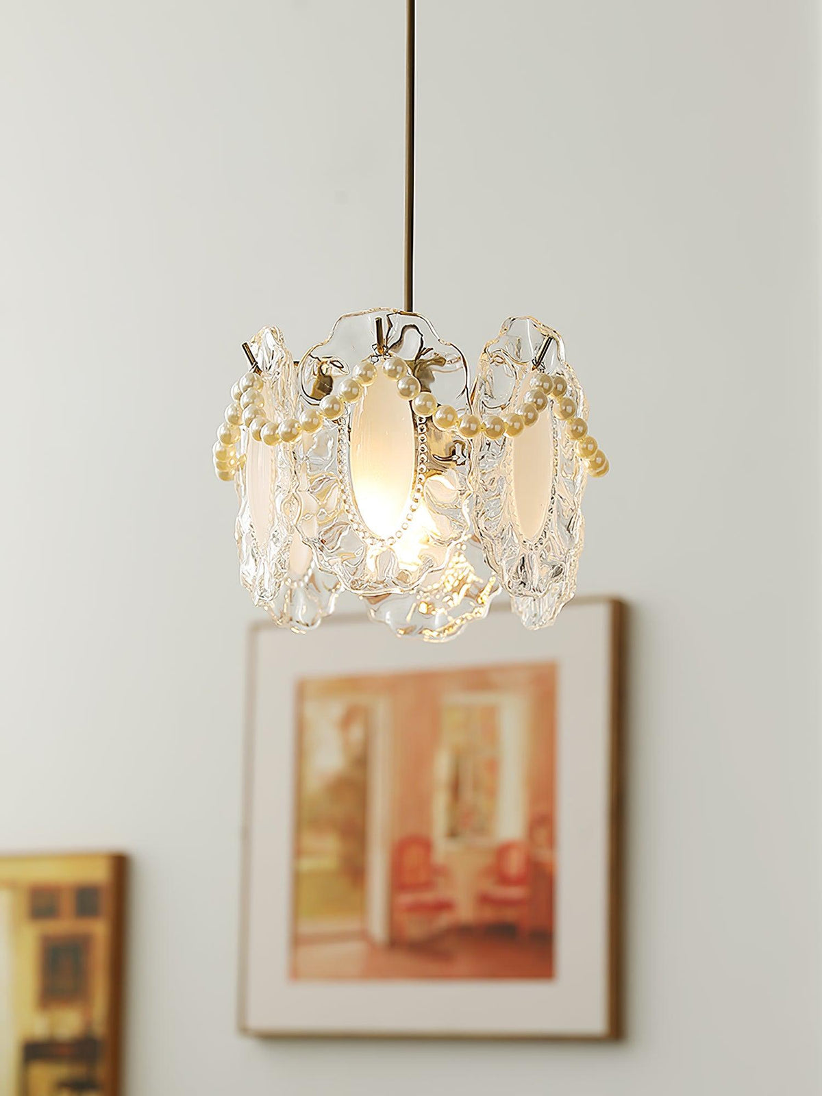 Velinette Pendelleuchte aus Glas im Glam-Industrial-Stil